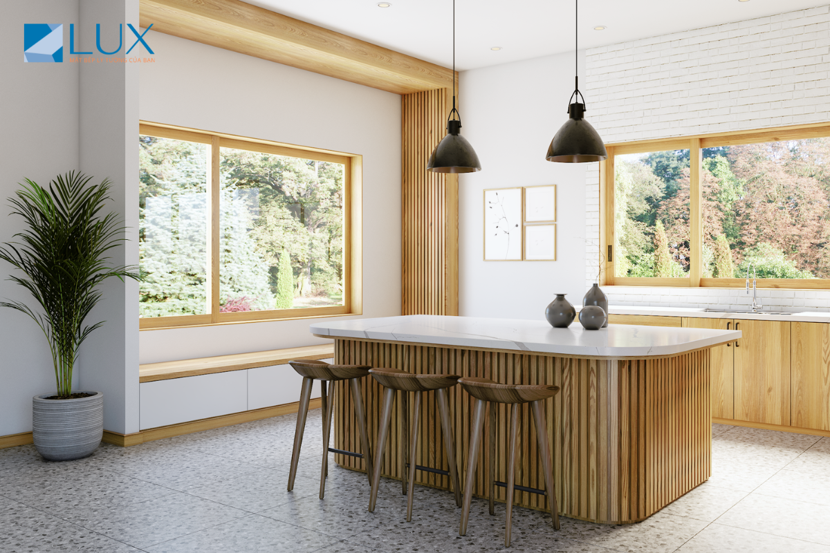 mặt bếp đá thạch anh nhân tạo Lux