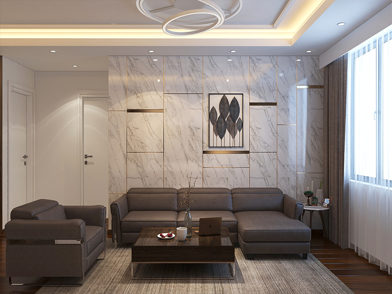 Đá nhân tạo solid surfaces trong phòng khách
