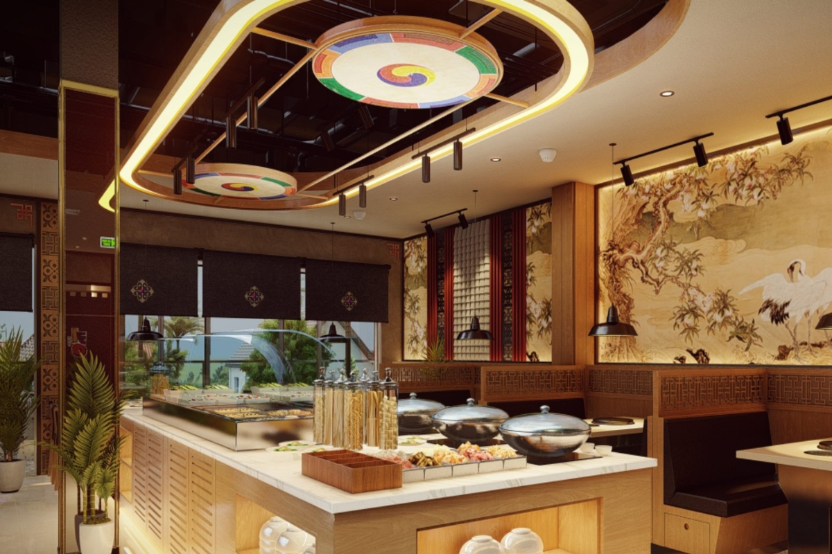 quầy buffet ốp đá nhân tạo đẹp, thẩm mỹ