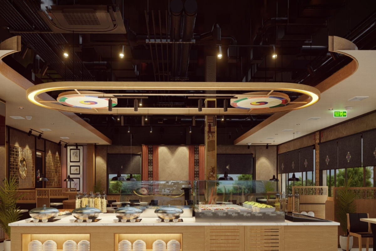 quầy buffet ốp đá nhân tạo đẹp, thẩm mỹ