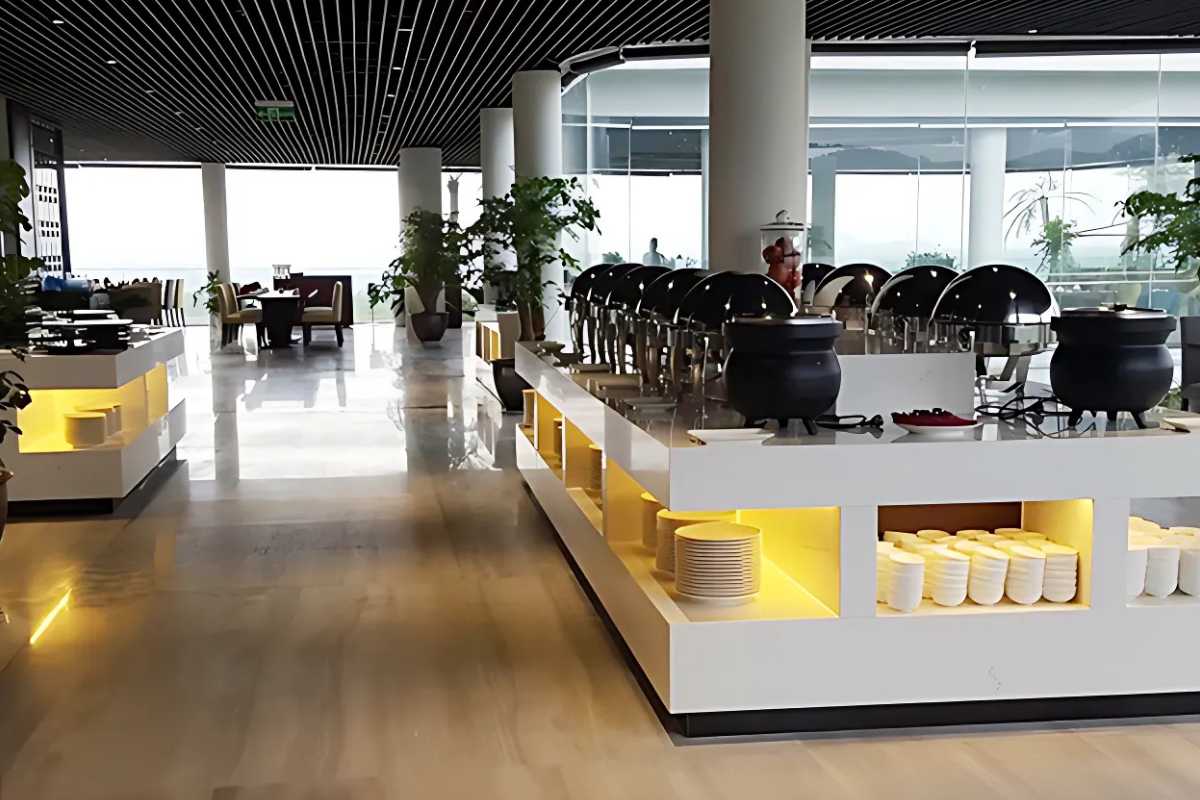 quầy buffet ốp đá nhân tạo đẹp, thẩm mỹ