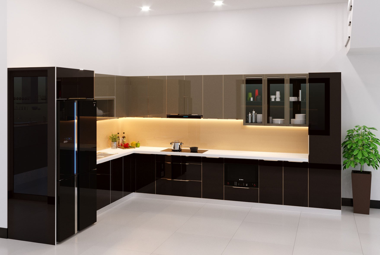 tủ bếp inox và tủ bếp nhôm kính nên chọn cái nào
