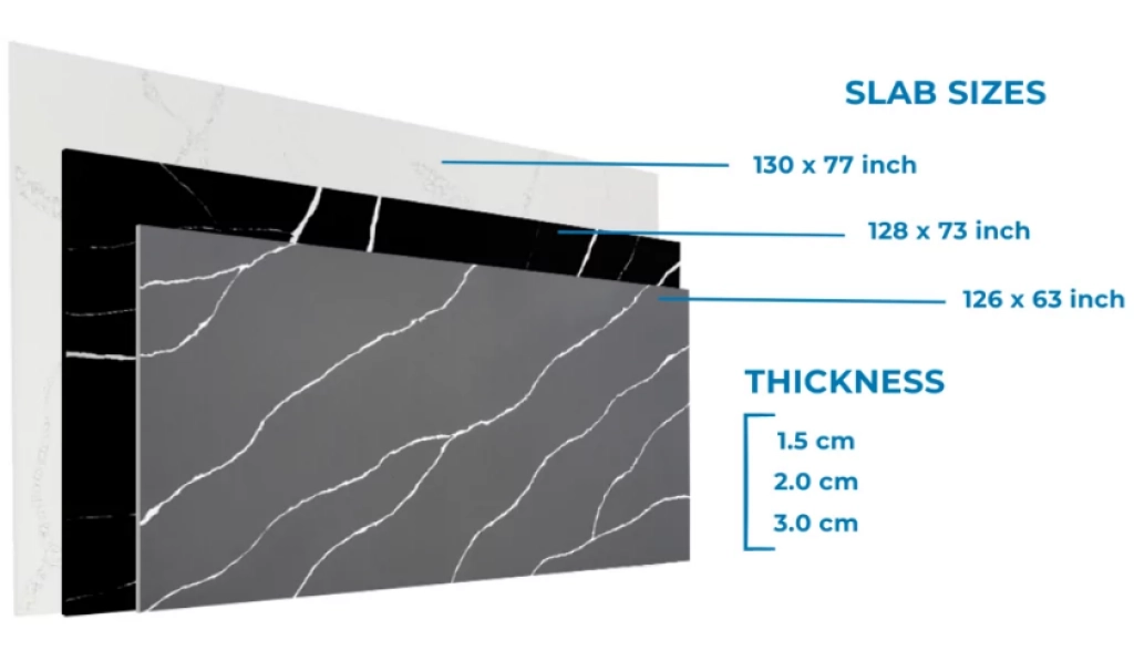 Quartz Slab Sizes and Thickness Guide for Fabricators