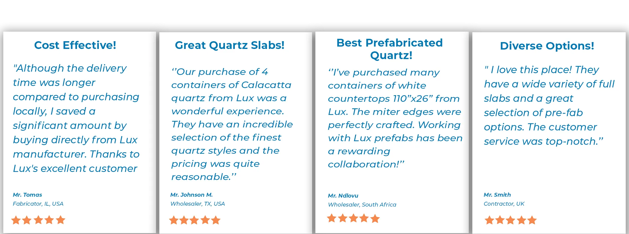 Customers reviews