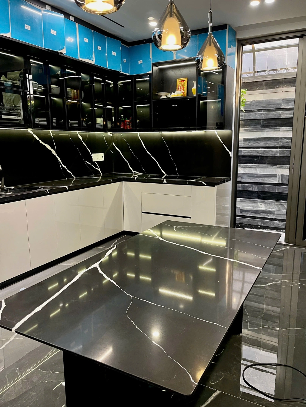bàn đá bếp đẹp lux quartz 809
