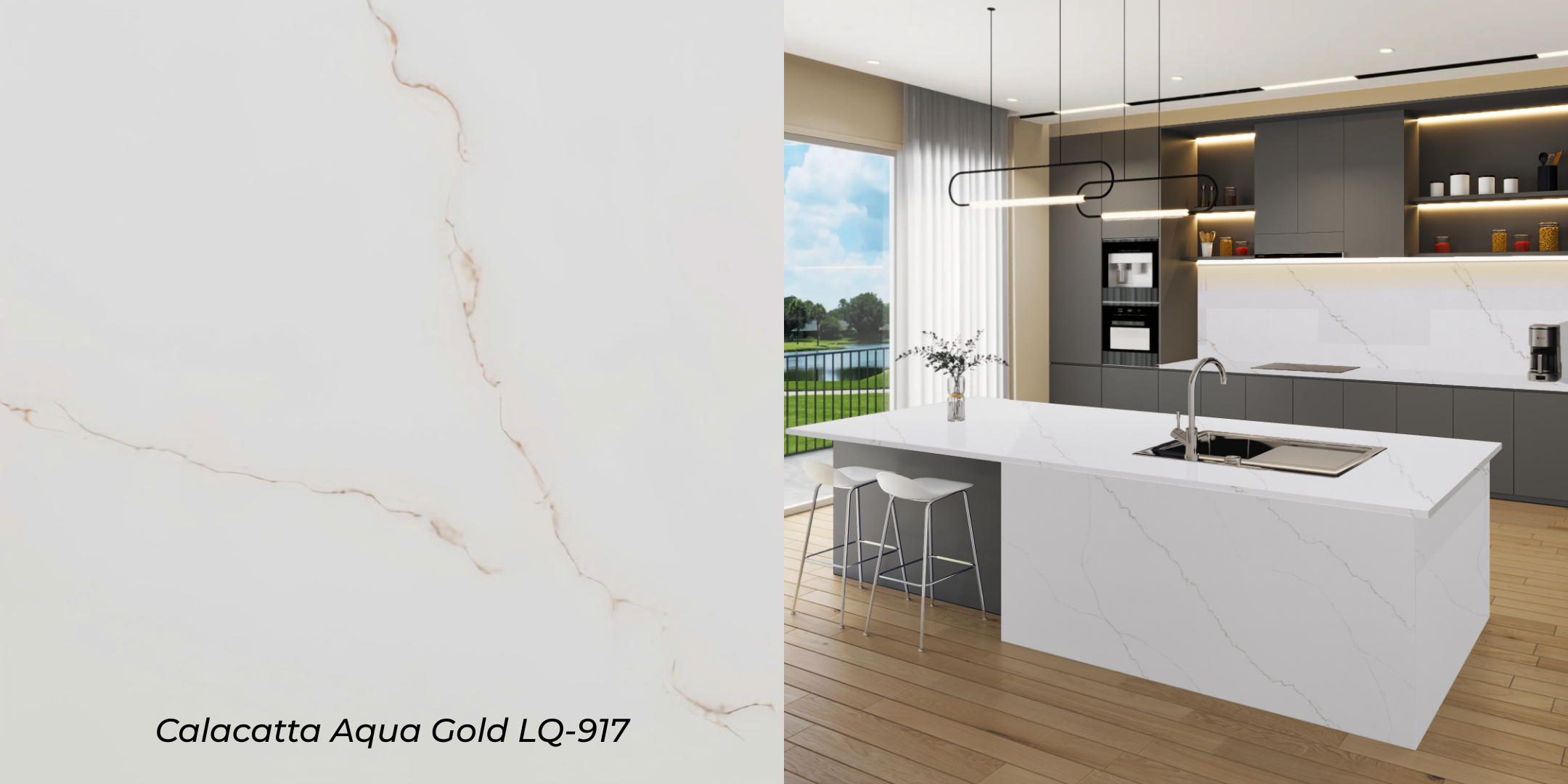 lux quartz vietnam calacatta aqua gold lq-917 white quartz countertops
