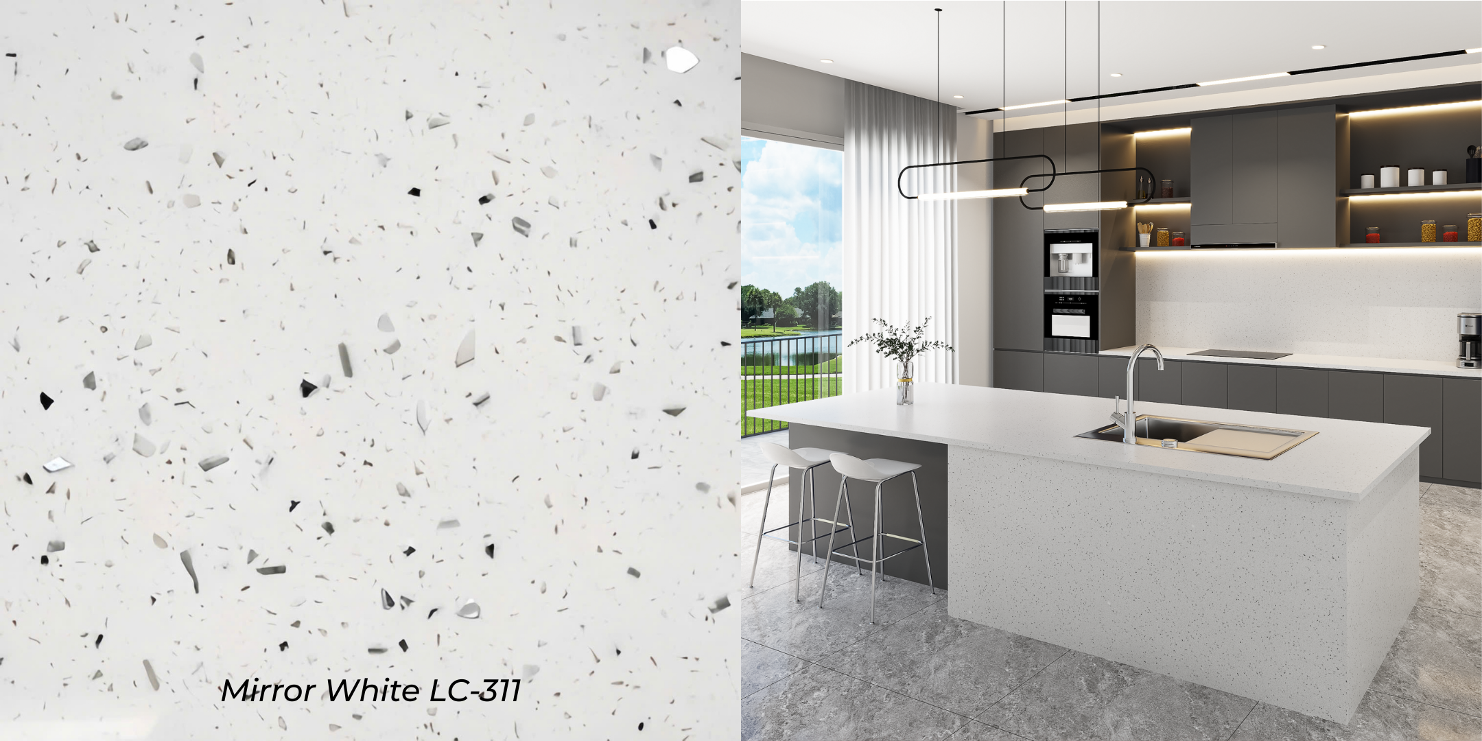 lux quartz vietnam mirror white lc-311 white quartz countertops