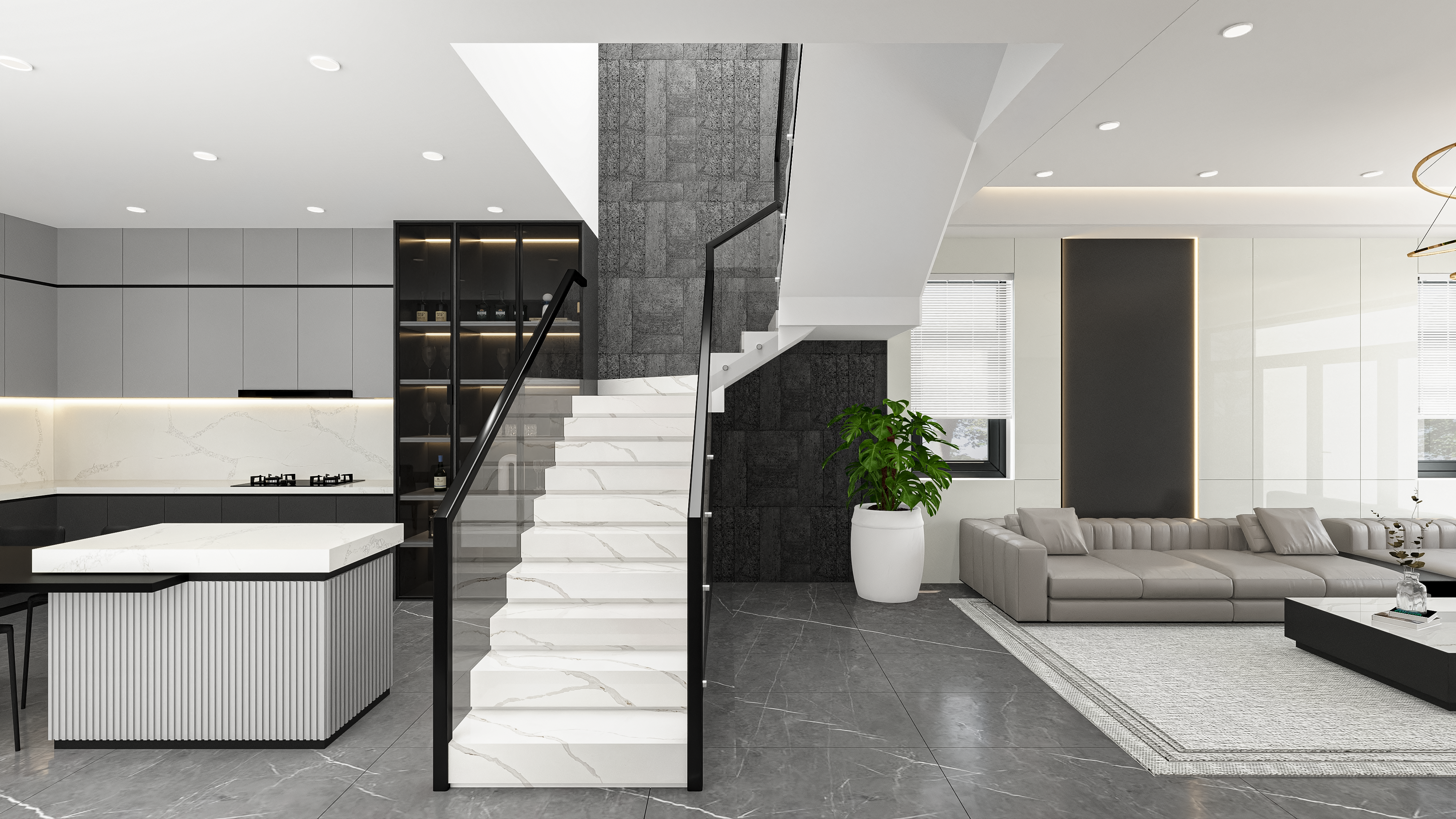 mẫu đá ốp cầu thang