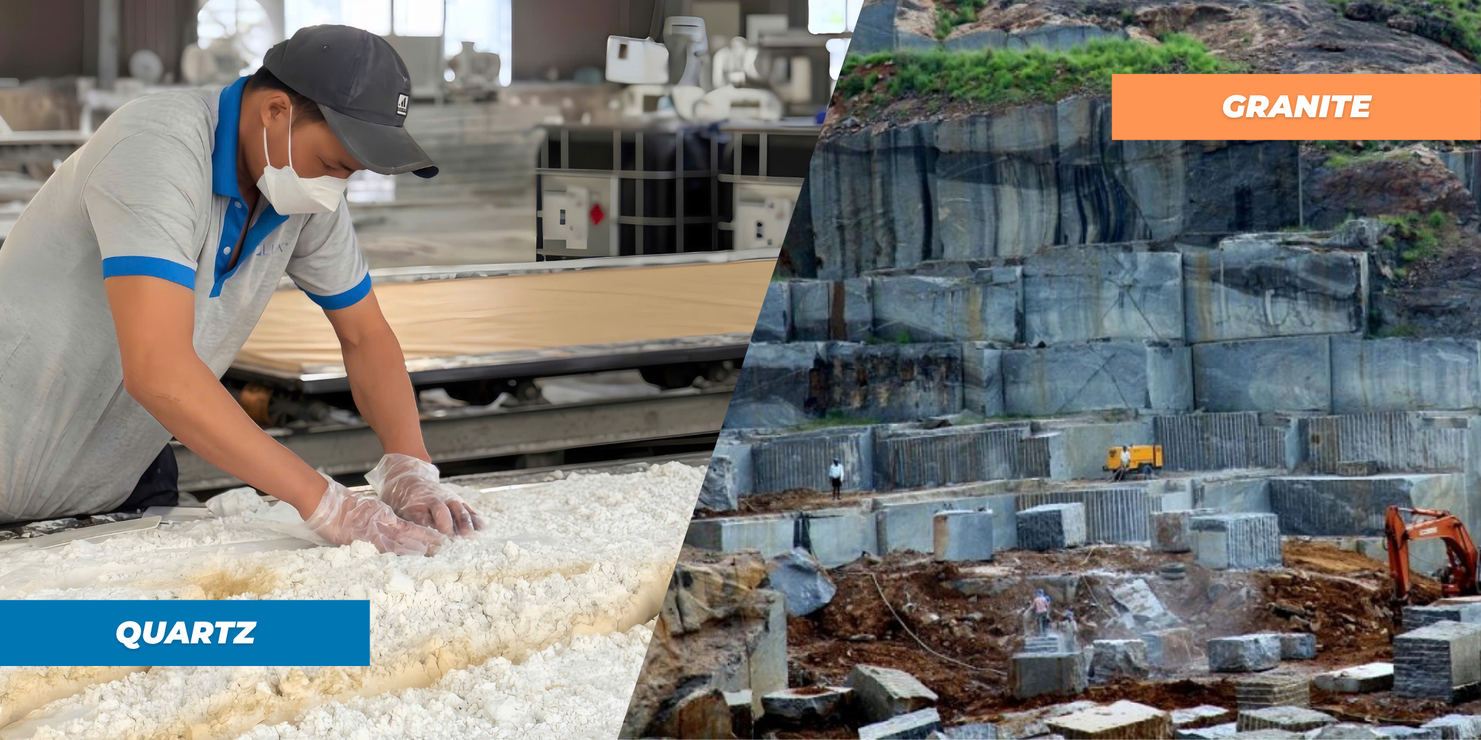 quartz is engineered granite is natural