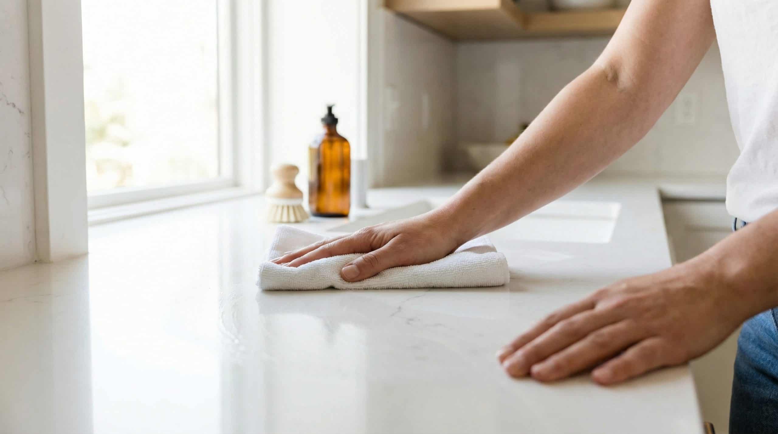 clean quartz countertops