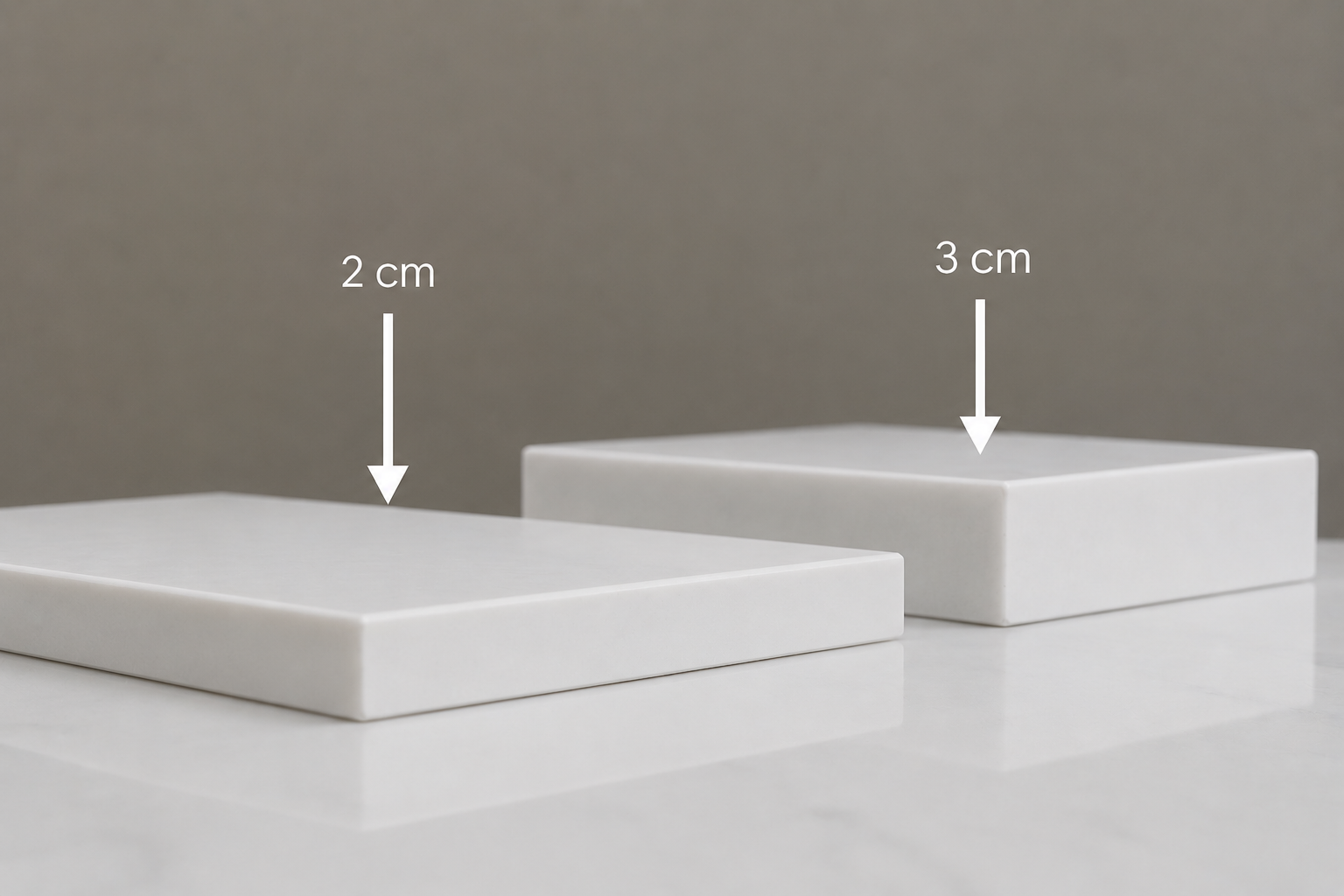 2cm vs 3cm countertops thickness options