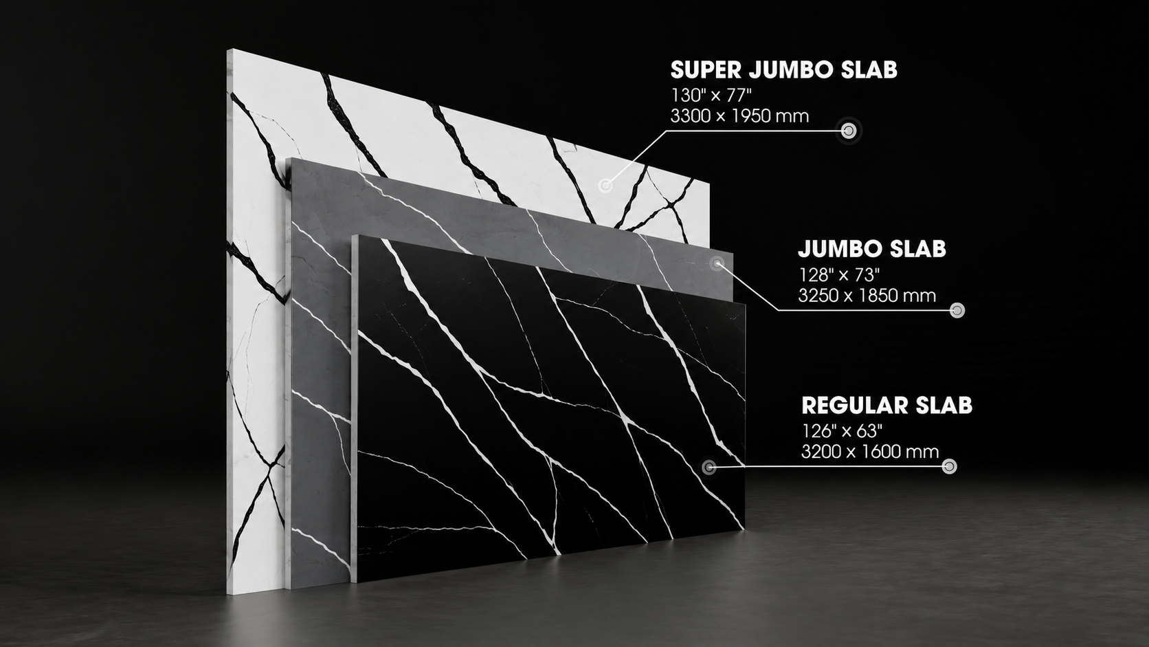 quartz slab sizes