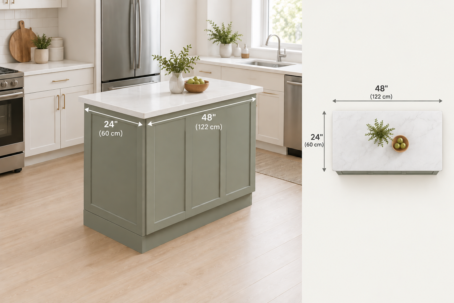 kitchen island dimensions