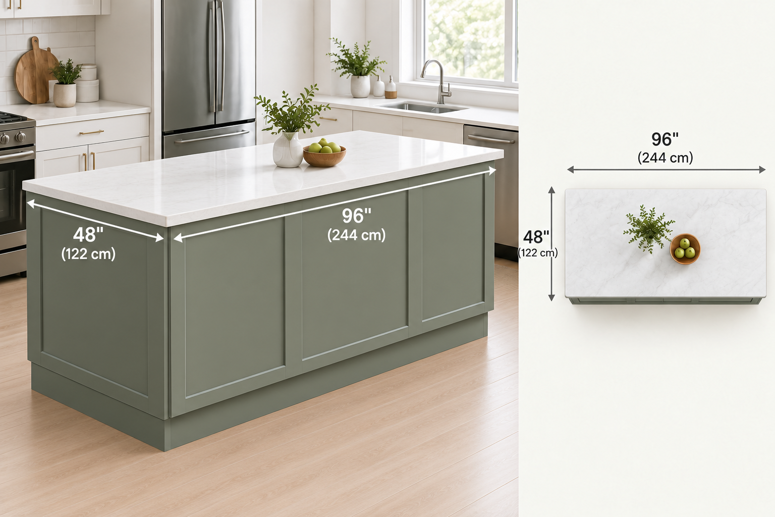 kitchen island dimensions